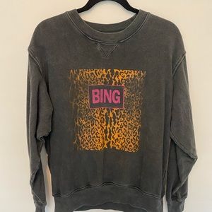 Anine Bing Ramona Sweatshirt, Washed Black, Small